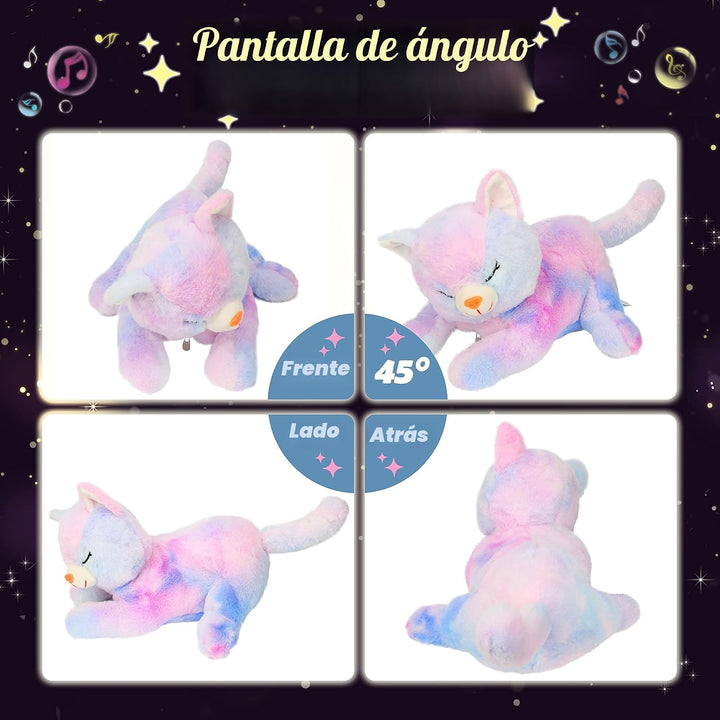 Hopearl Gato de peluche LED musical con luces, juguete de peluche c...