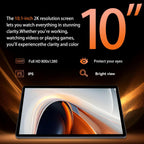 Tableta 10 pulgadas Android 16 Tablet, 32GB RAM 128GB ROM, expansión 1TB, Negro