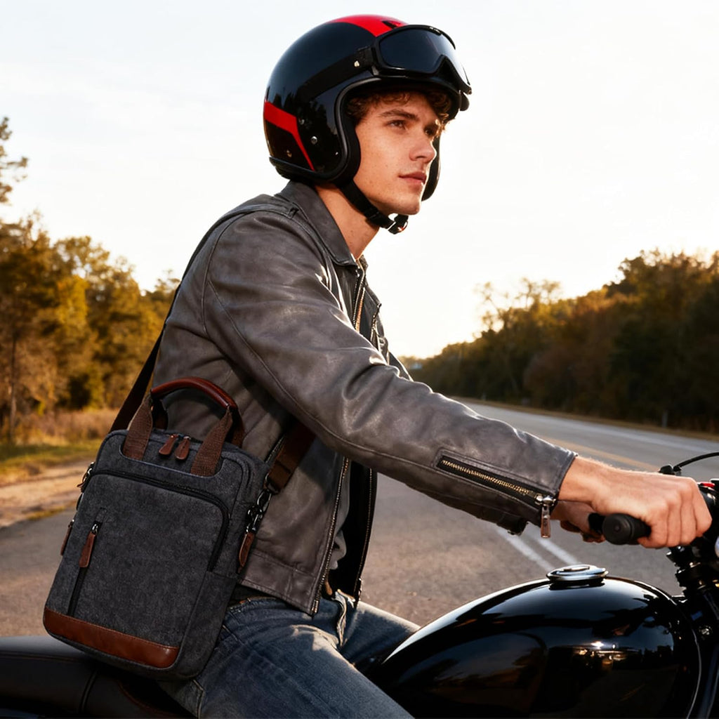 mygreen Bolso pequeño de hombro cruzado de lona para mensajero Bolso de trabajo