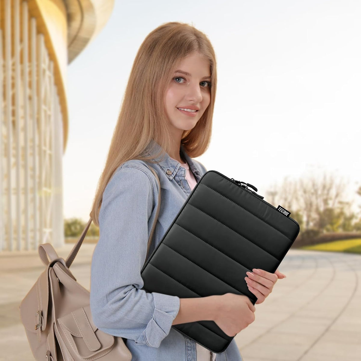 TECOOL Puffy - Funda para portátil de 15,6 pulgadas, 15,6 pulgadas