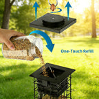 Comedero de metal para pájaros a prueba de ardillas, capacidad de 2.5