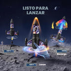 Lanzacohetes para niños con LED, juguetes de cohetes recargables para niños
