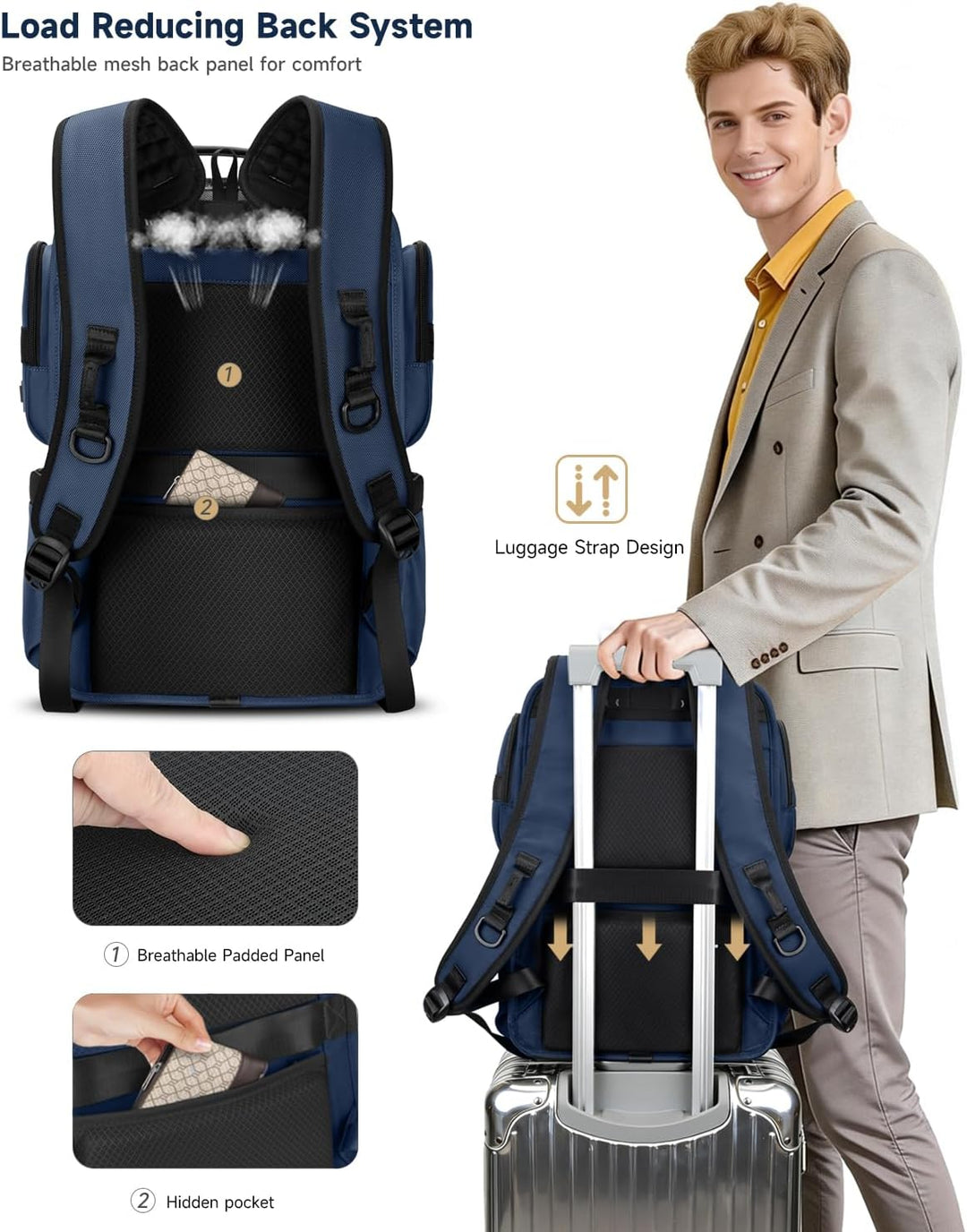 RoyalAnt Mochila de trabajo para hombres, mochila para laptop de 17...