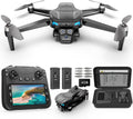 Drone con cámara para adultos 4K, dron GPS con controlador de pantalla de 4.5 pulgadas, motor sin escobillas, retorno automático GPS, cuadricóptero RC plegable con 60 minutos de tiempo de vuelo, menos