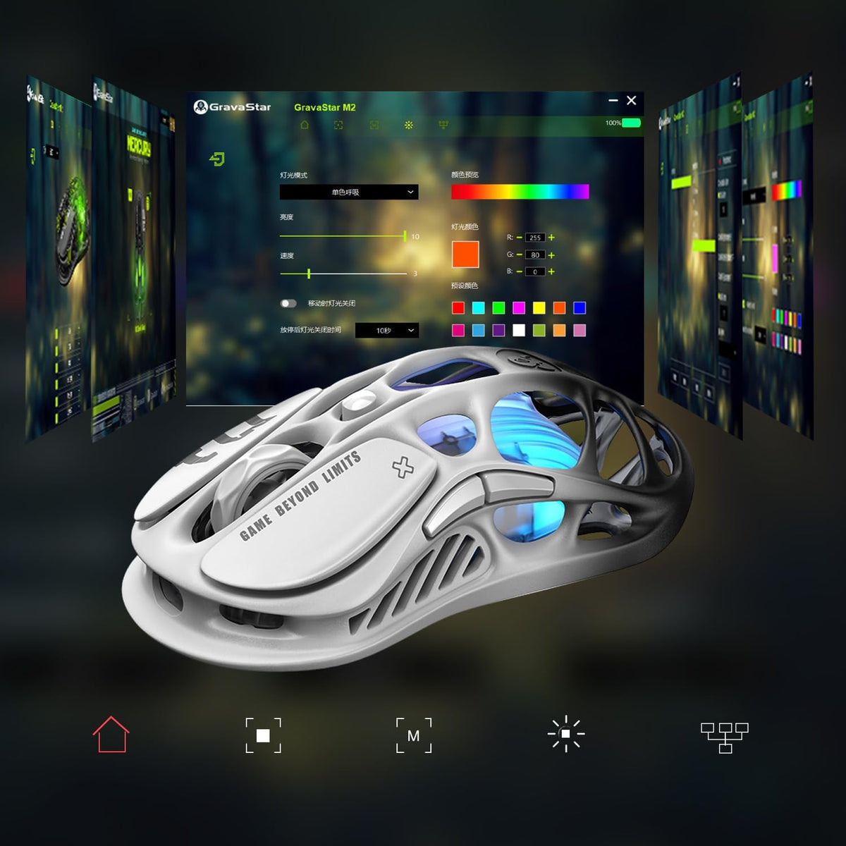 GravaStar Mercury M1 Pro Gaming Mouse, aleación de magnesio ligera,...