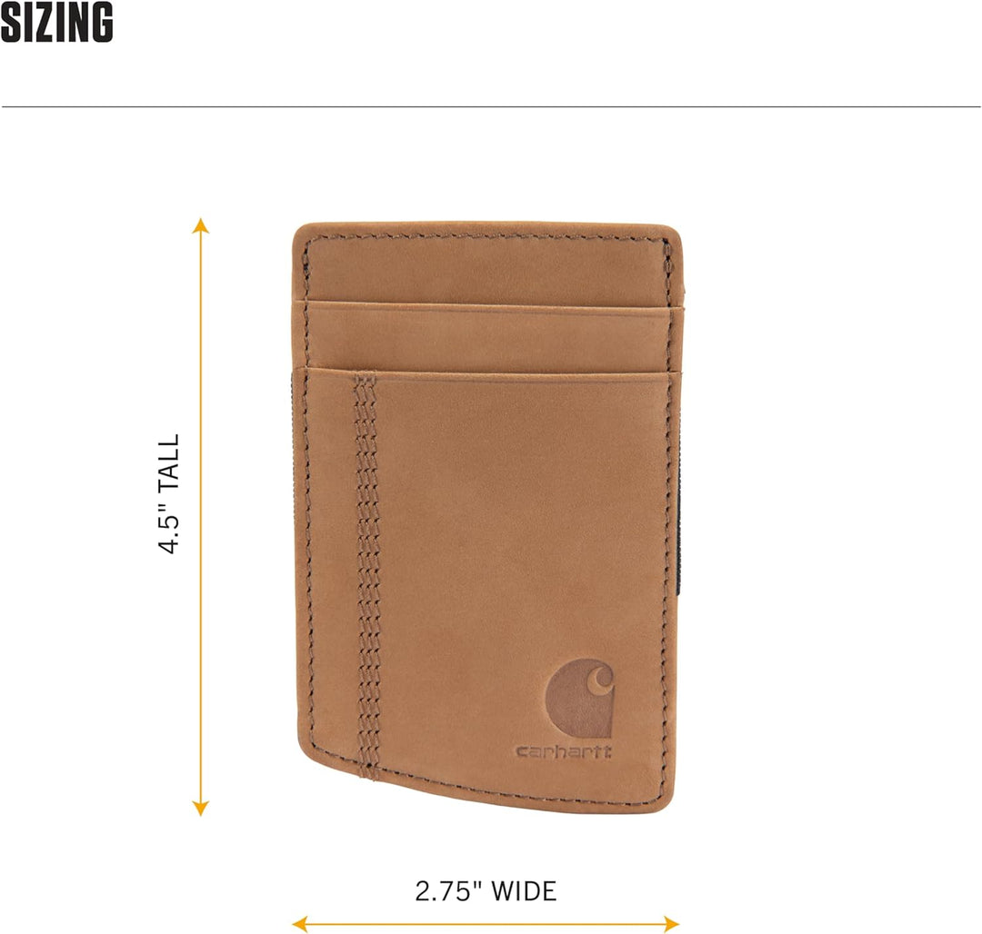 Carhartt Carteras de Cuero de Grano Completo para Hombre, Bloqueo R...