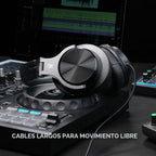 OneOdio A71D - Auriculares con cable de diadema, auriculares de monitor de estudio, auriculares estéreo de DJ de alta resolución con diseño plegable, conector de 3.5/6.35MM para grabación de AMP