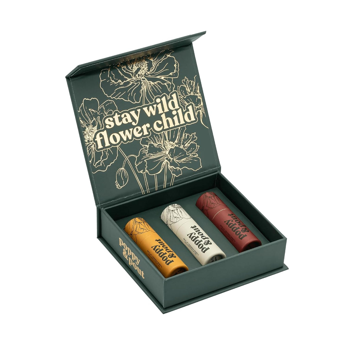 Paquete de 3 unidades + caja de regalo, bálsamo labial Poppy &amp;...