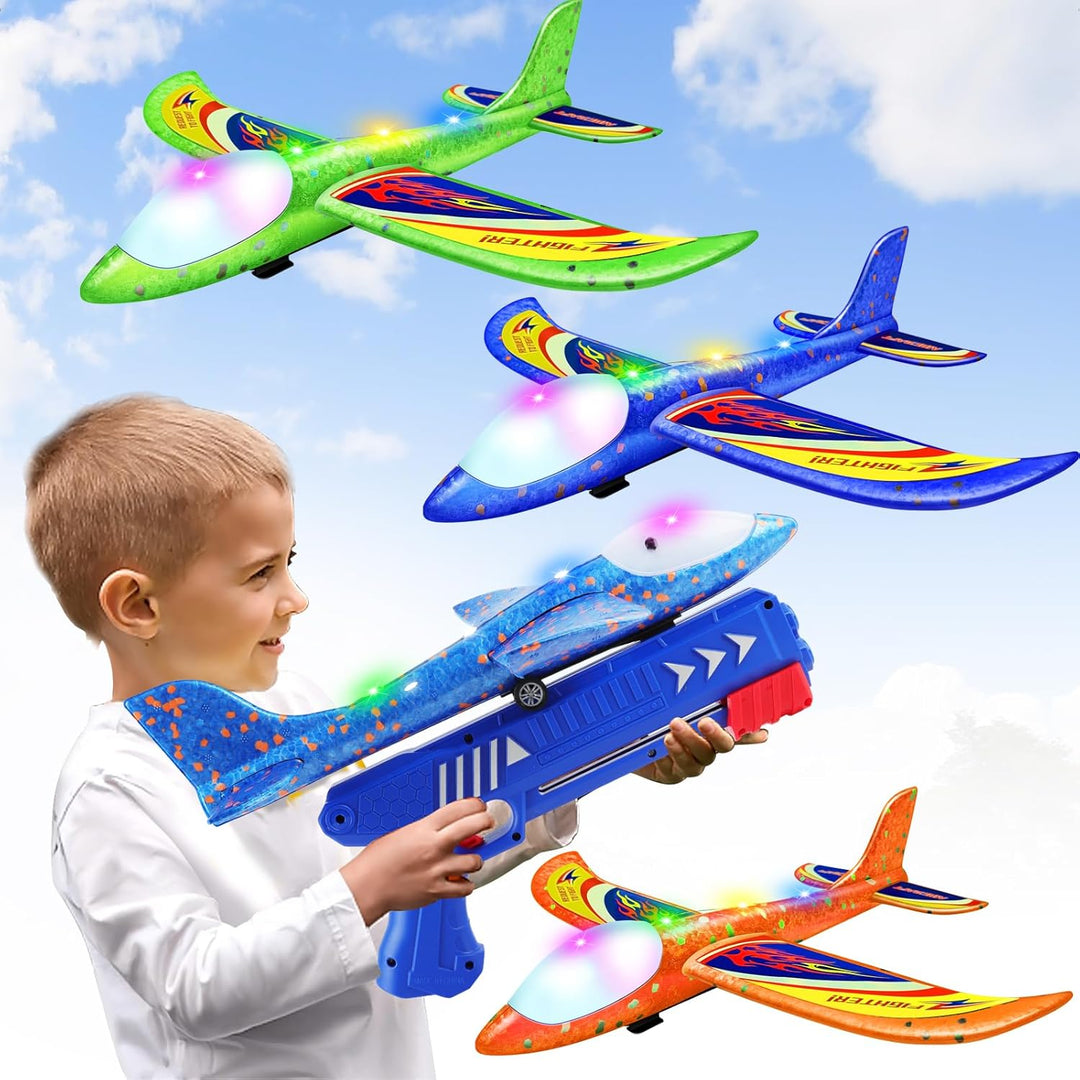 Wesfuner Paquete de 3 juguetes de lanzamiento de avión de espuma, 2...