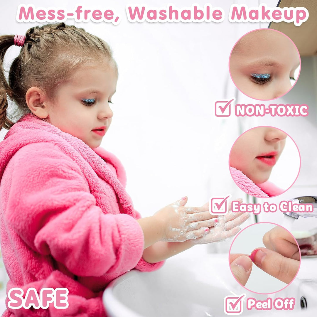 Kit de maquillaje infantil de 58 piezas para niña, juego de cosméti...