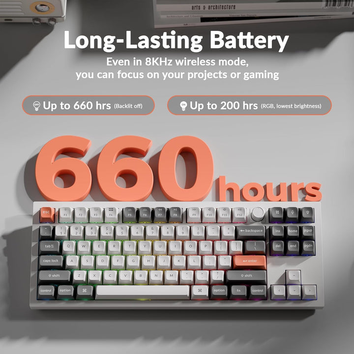 Keychron Teclado mecánico ultra inalámbrico Q3 con frecuencia de so...