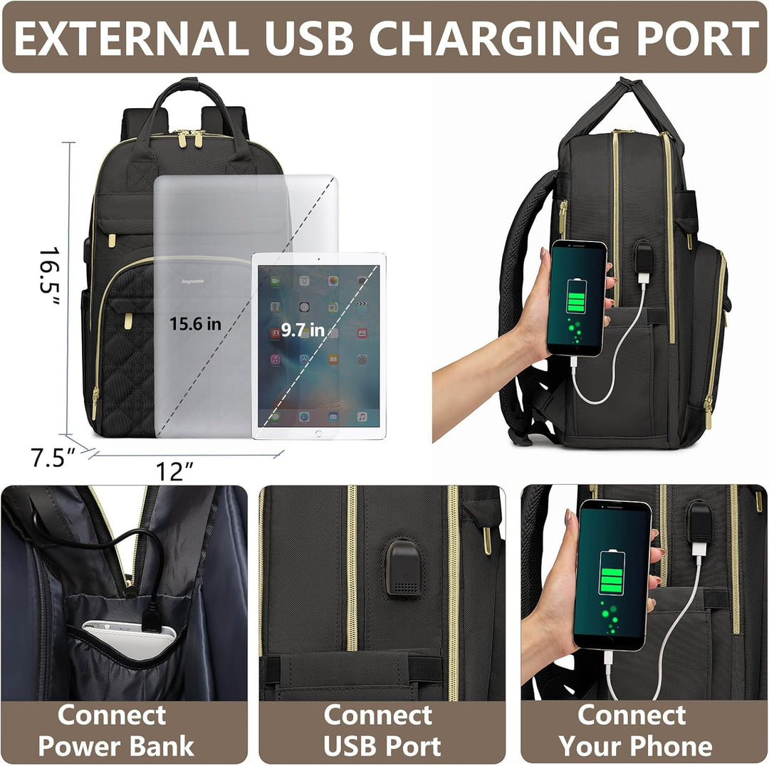 bagswan Mochila para laptop para mujer, 54-Negro, 15,6 pulg., Mochi...