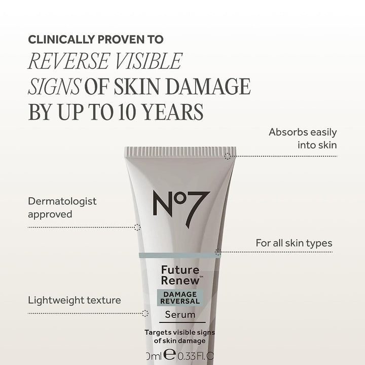 No7 Future Renew - Suero facial de reversión de daños para piel rad...