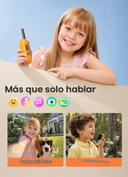FOREDOM Radio de Video Recargable: Walkie Talkies para Niños, Alcance Largo para Niños y Niñas