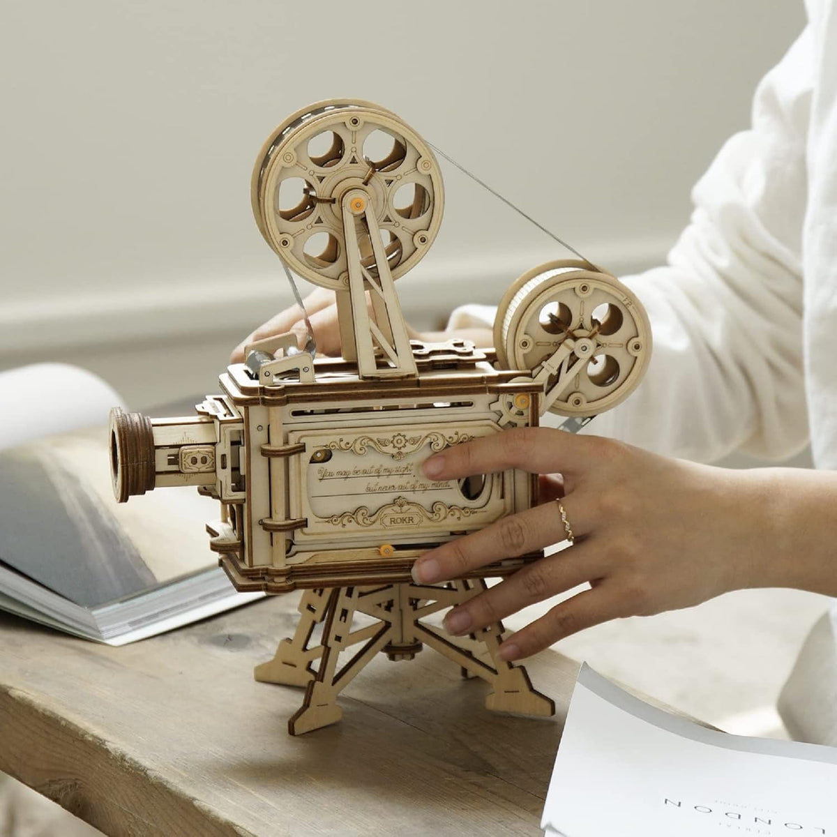ROKR Rompecabezas de Madera 3D Vitascope para Adultos - Kits de Construcción de Modelos Construcción Mecánica para Adultos para Construir, Rompecabezas Educativo Kits de Manualidades DIY, Regalos de