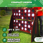 Swooc Juegos - Premium XL Giant 4 in A Row (4 pies x 3 pies) para todo tipo de clima con funda de transporte y diseño 60% más silencioso - Juego gigante para conectar al aire libre - Juegos al aire