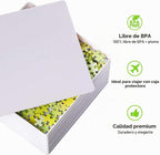 8 bandejas de clasificación de rompecabezas con tapa de 8 x 8 pulgadas, accesorios portátiles para rompecabezas con fondo blanco que hacen que las piezas destaquen para ordenar mejor patrones