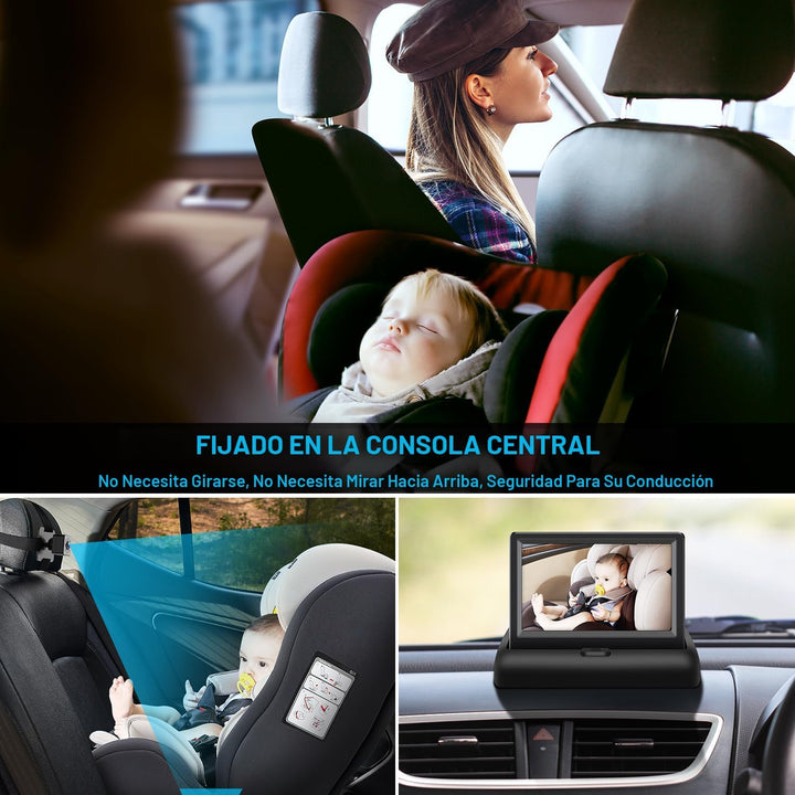 Espejo de coche para bebé con pantalla de función de visión nocturn...