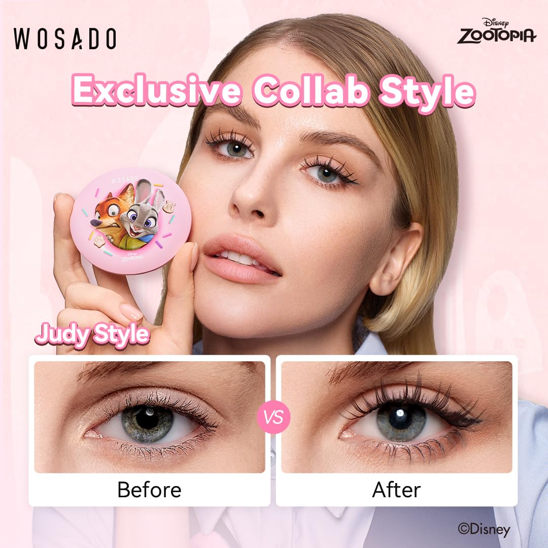 WOSADO×Disney Kit de Pestañas Magnéticas Suave con Aplicador, Judy...