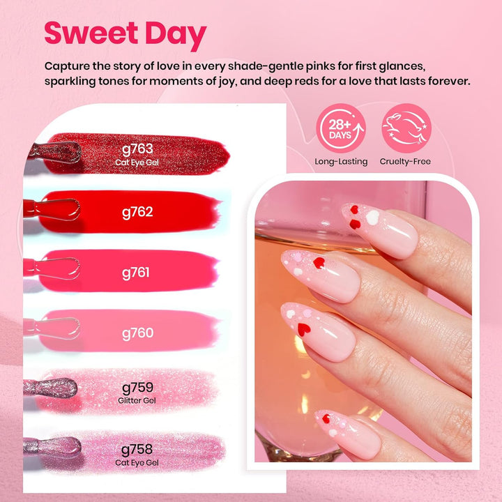 Beetles - Kit de 30 esmaltes de uñas de gel con luz UV \u2013 6 col...