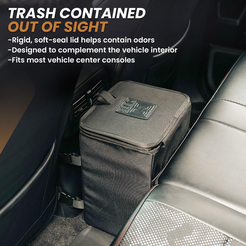 Basurero para automóvil con tapa, forro impermeable extraíble