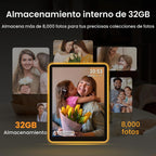 ApoloSign Marco de fotos digital con luz de neón de 10 pulgadas, calendario digital de escritorio, programación de sincronización automática a través de la aplicación Frameo, pantalla táctil IPS de 2 K, LED que cambia de color | Comparte fotos y videos al