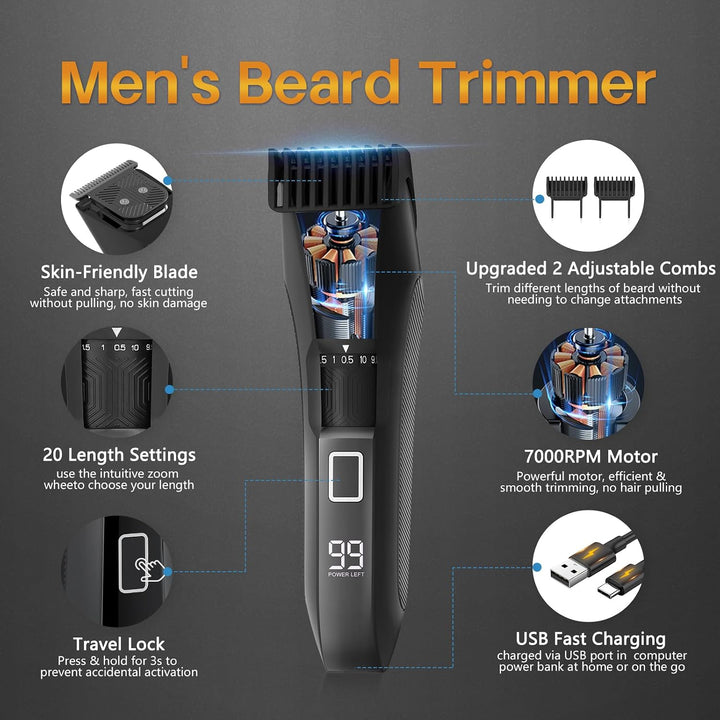 Beatslm Manscape - Recortadora de barba para hombres, recortadora d...