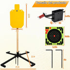 Sistema de soporte de acero AR500, objetivos de rehén de acero de 3/8 pulgadas de grosor con base de soporte estable de 2 x 4, kit completo de disparo con papel de objetivos de 10 piezas para