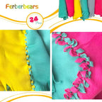 Ferberbears Kits de manualidades para niños de 8 a 12 años o adultos, para hacer colchas de nudo, de 62 x 50 pulgadas, manta grande de forro polar sin costura, lavable a máquina