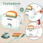 Accesorios para Cocina de Jugar para Niños, Juego de Electrodomésticos de Cocina de Fantasía con Cafetera, Tostadora, Licuadora, Batidora, Juguetes de Cocina con Luz y Sonido, Sets de Cocina para Niños de 3 4 5 6 años