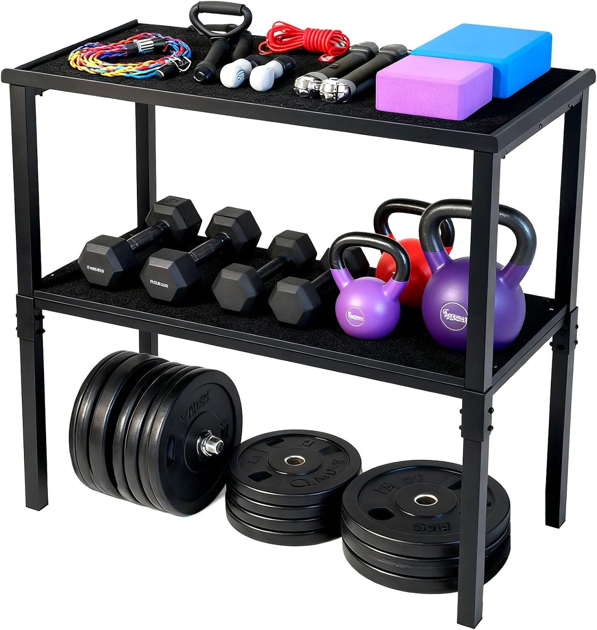 Rack Ajustable para Mancuernas/Kettlebells 500-800LB Pesado con Cobertura Opcional