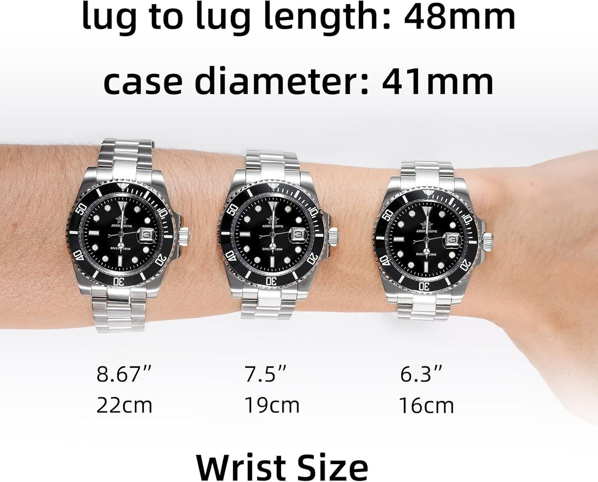 ADDIESDIVE Reloj de buceo para hombre de 1.614 in con movimiento de cuarzo para hombre, esfera fácil de leer, 200 M, impermeable, BGW9, luminoso, analógico, naranja, rojo, verde/negro, esfera