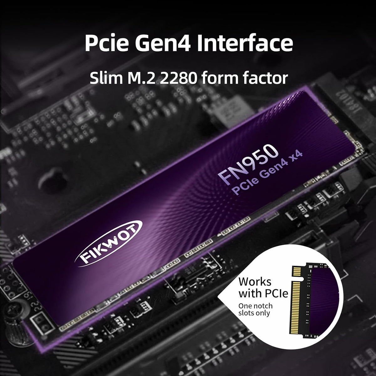 Fikwot FN950 NVMe SSD PCIe Gen4x4 M.2 2280, lectura de hasta 4800 M...
