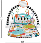 Fisher-Price Alfombra de juego para bebés Glow and Grow Kick & Play Piano Gym, juguete de aprendizaje musical azul con actividades de desarrollo para recién nacidos a partir de 0 meses