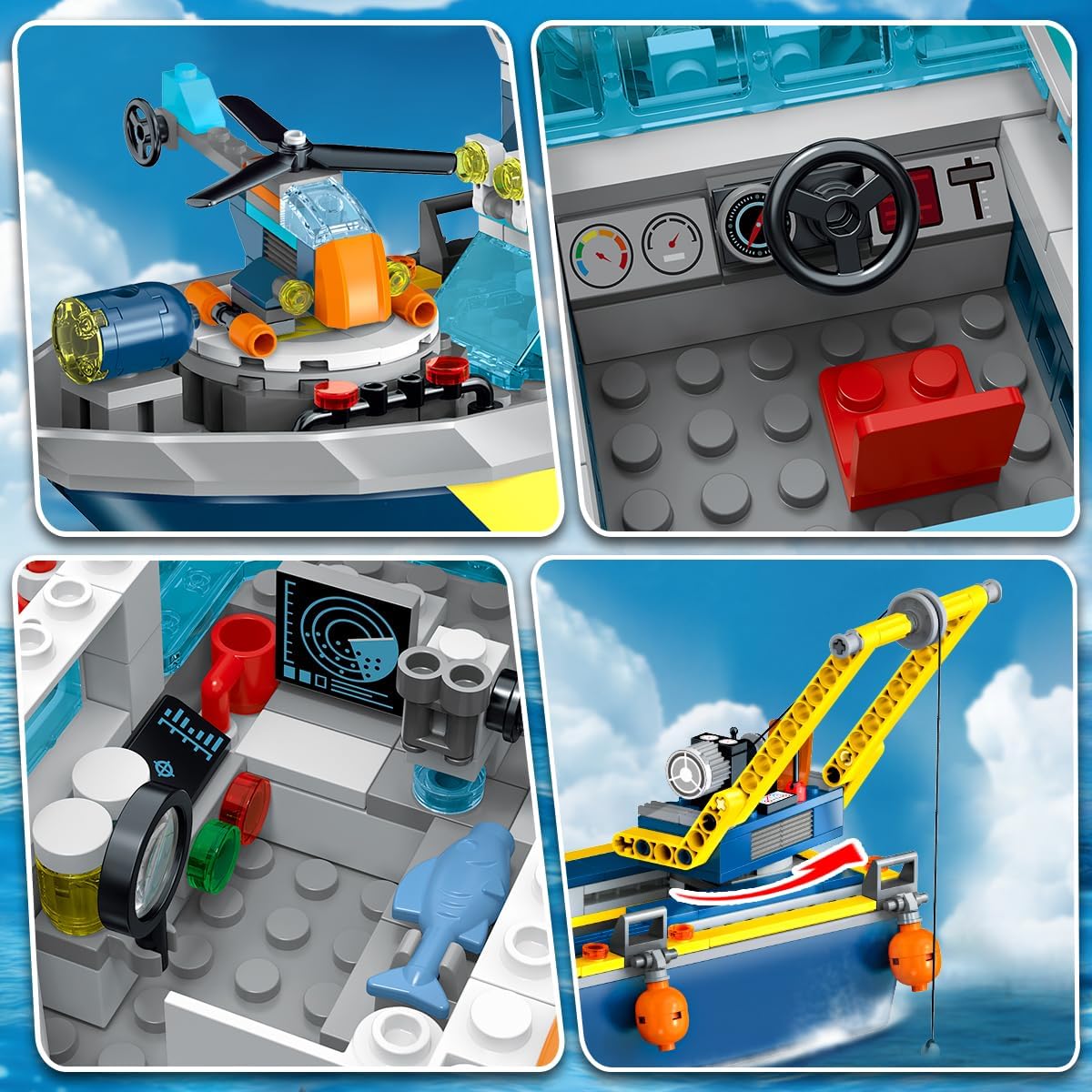HiWEEGO City - Juego de construcción de barcos flotantes con luz LED para