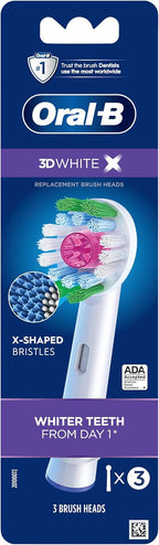 Oral-B PRO cabezal de recambio para color blanco, 3 Count, Blanco