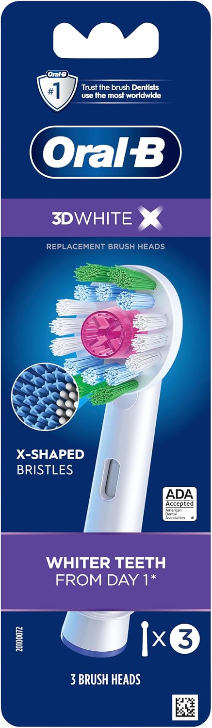 Oral-B PRO cabezal de recambio para color blanco, 3 Count, Blanco
