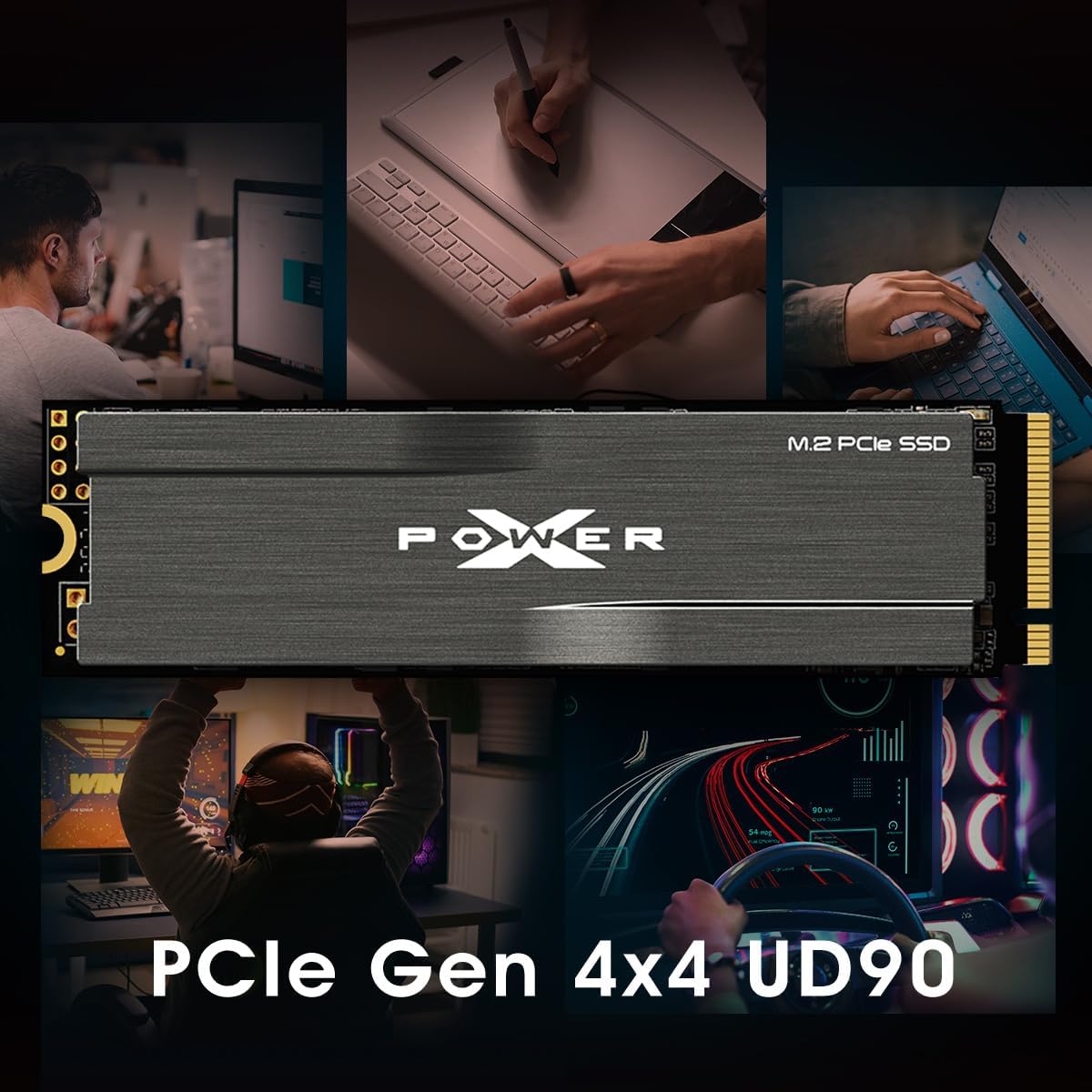Silicon Power 2TB UD90 NVMe 4.0 Gen4 PCIe M.2 SSD R\/W hasta 5,000\...