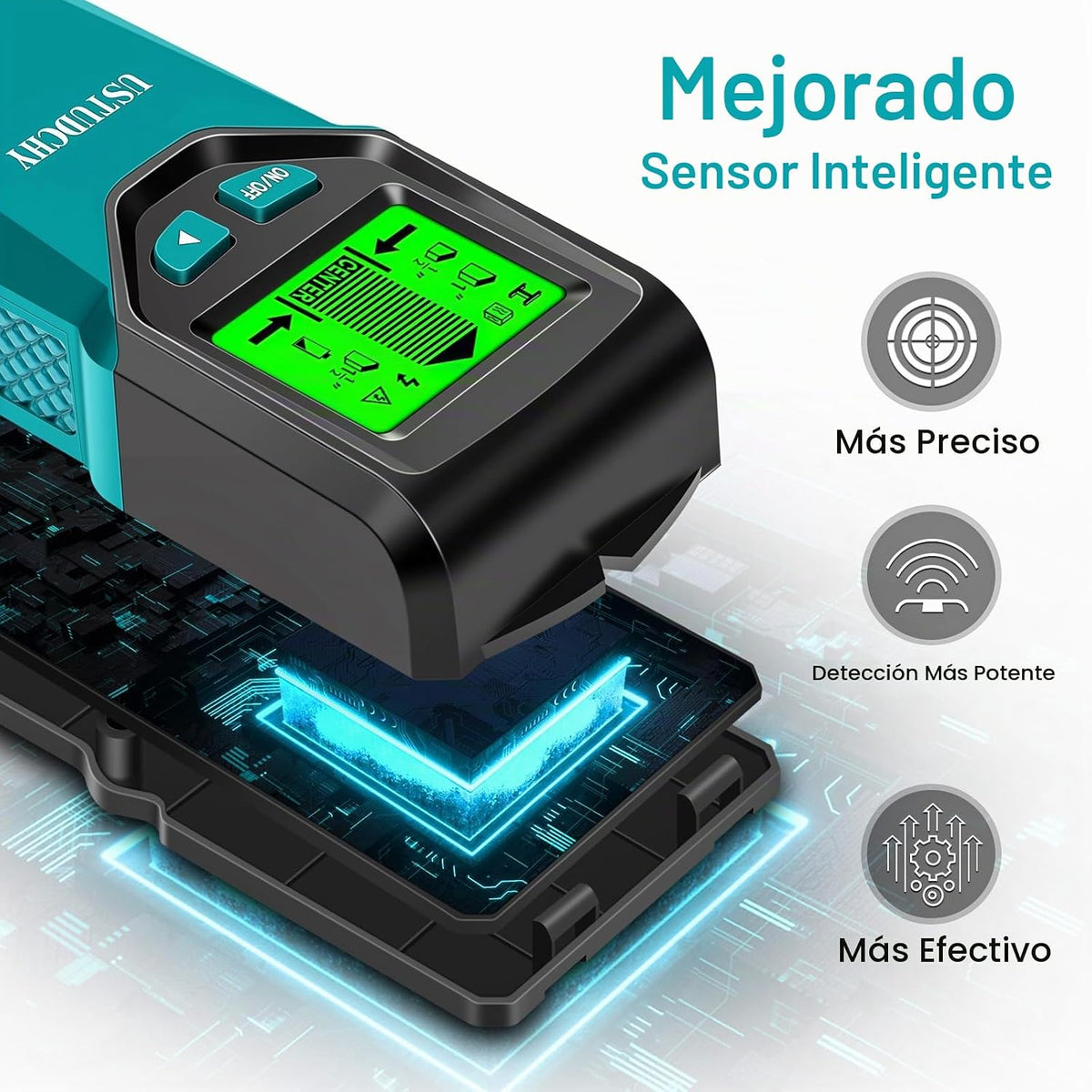 Detector de pernos - Escáner de pared electrónico 5 en 1, detector de pernos con pantalla LCD digital y chip inteligente, detector de pernos para pared para madera, cableado de CA, pernos de metal