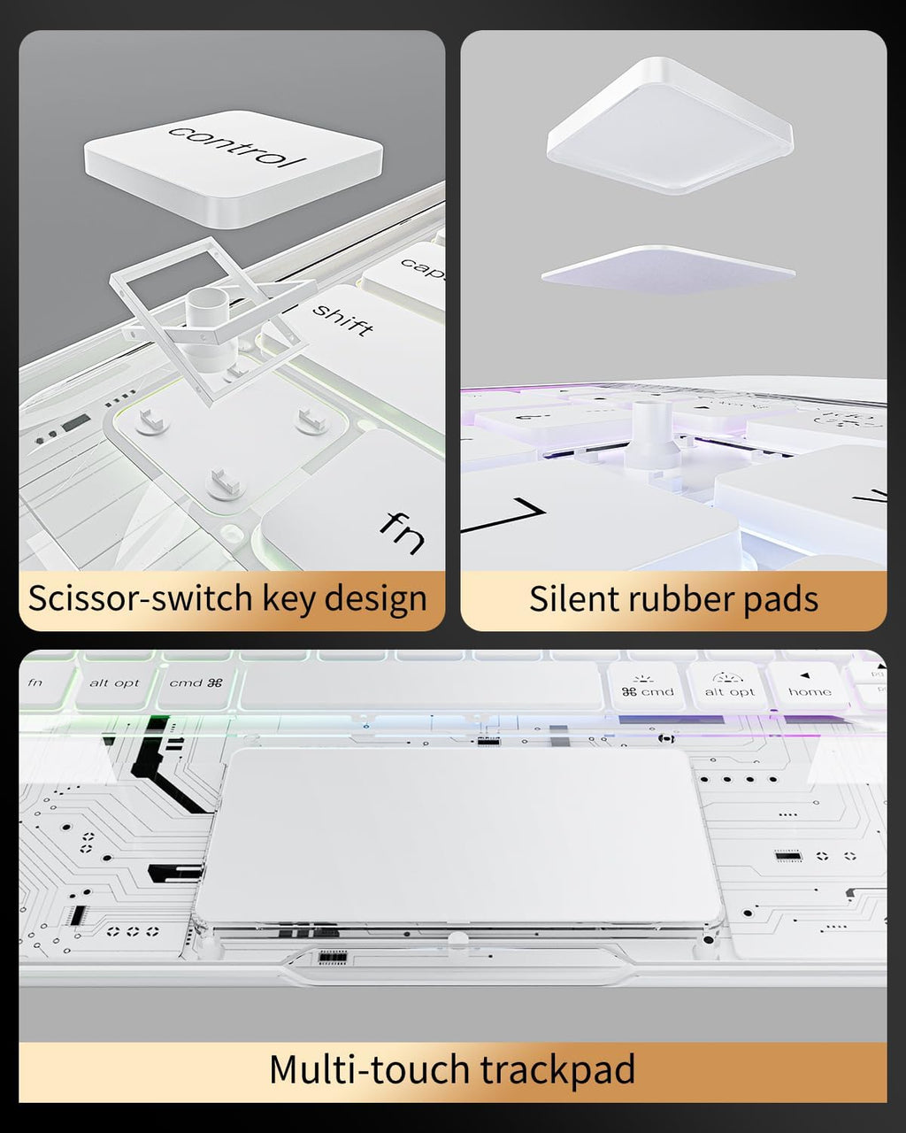 Funda de teclado Bluetooth inalámbrica de 360 ° para iPad Air de 13
