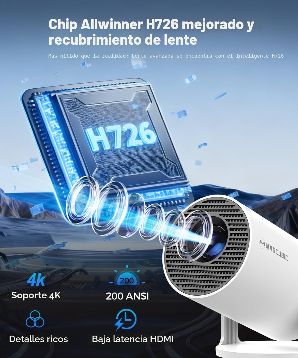 Magcubic HY300PRO Mini proyector con WiFi y Bluetooth, soporte 4K i...