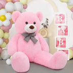 MaoGoLan Oso de peluche gigante de 4 pies, adorable y tierno oso de peluche grande animal de peluche de 47 pulgadas, oso de peluche rosa regalo de peluche decoración para baby shower, fiesta