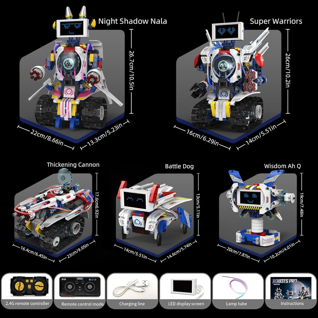 Robot 5 en 1 para niños de 8 a 12 años control remoto y
