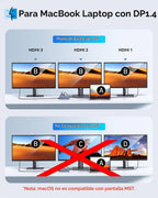 Estación de Acoplamiento USB C Selore con 3 HDMI, Docking Station para Laptop, 3 Monitores