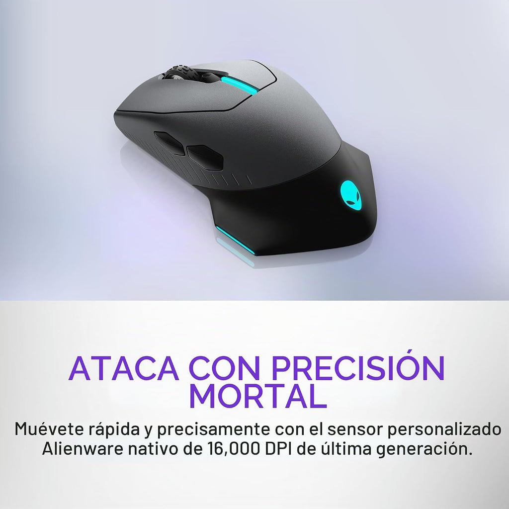 Alienware Ratón inalámbrico para juegos AW610M, 16000 DPI, 400 IPS