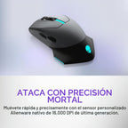 Alienware Ratón inalámbrico para juegos AW610M, 16000 DPI, 400 IPS