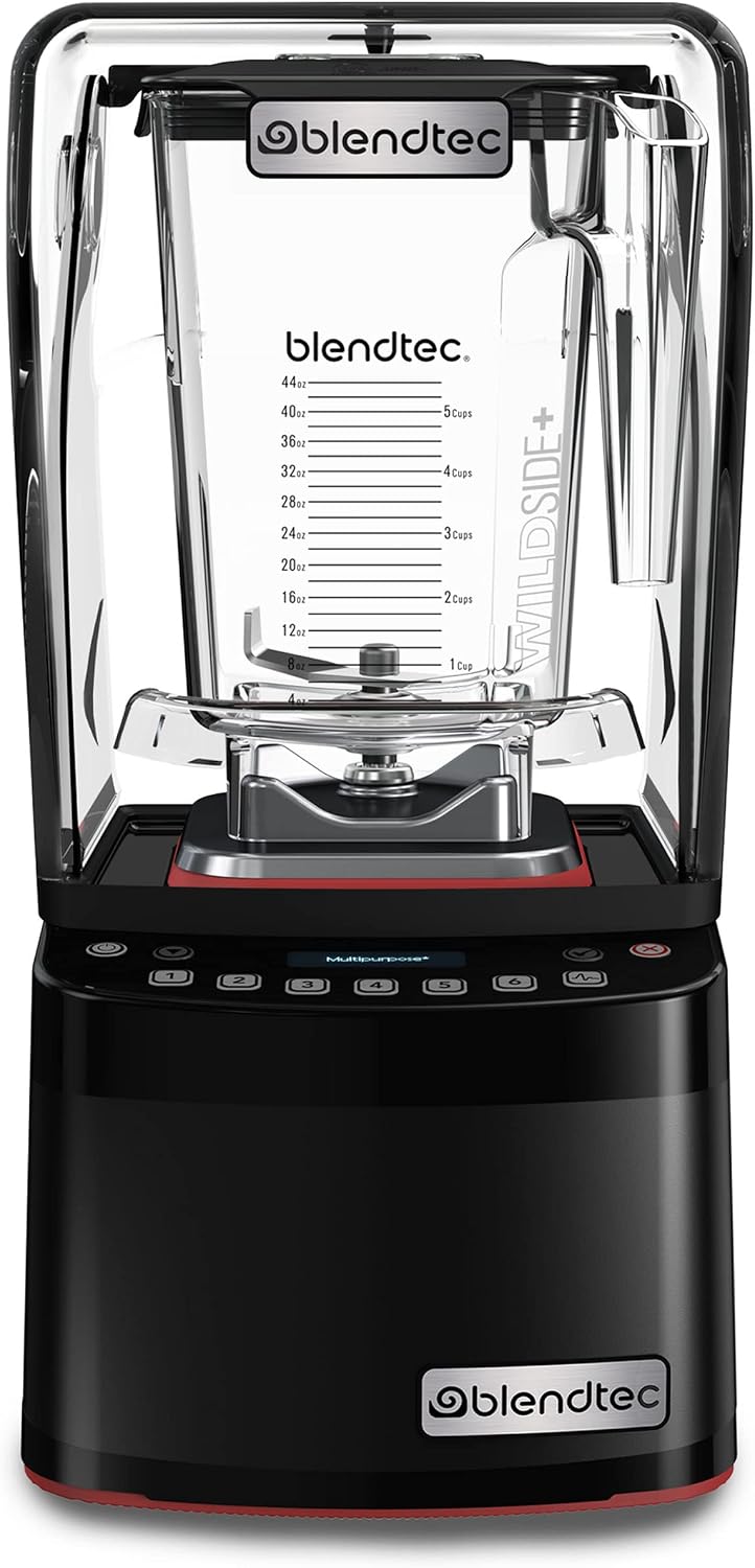 Blendtec Stealth 885 - Licuadora comercial, tarro WildSide+, carcasa de sonido Blendtec Stealth, potencia de grado comercial más fuerte, autolimpieza, 42 ciclos preprogramados, color negro