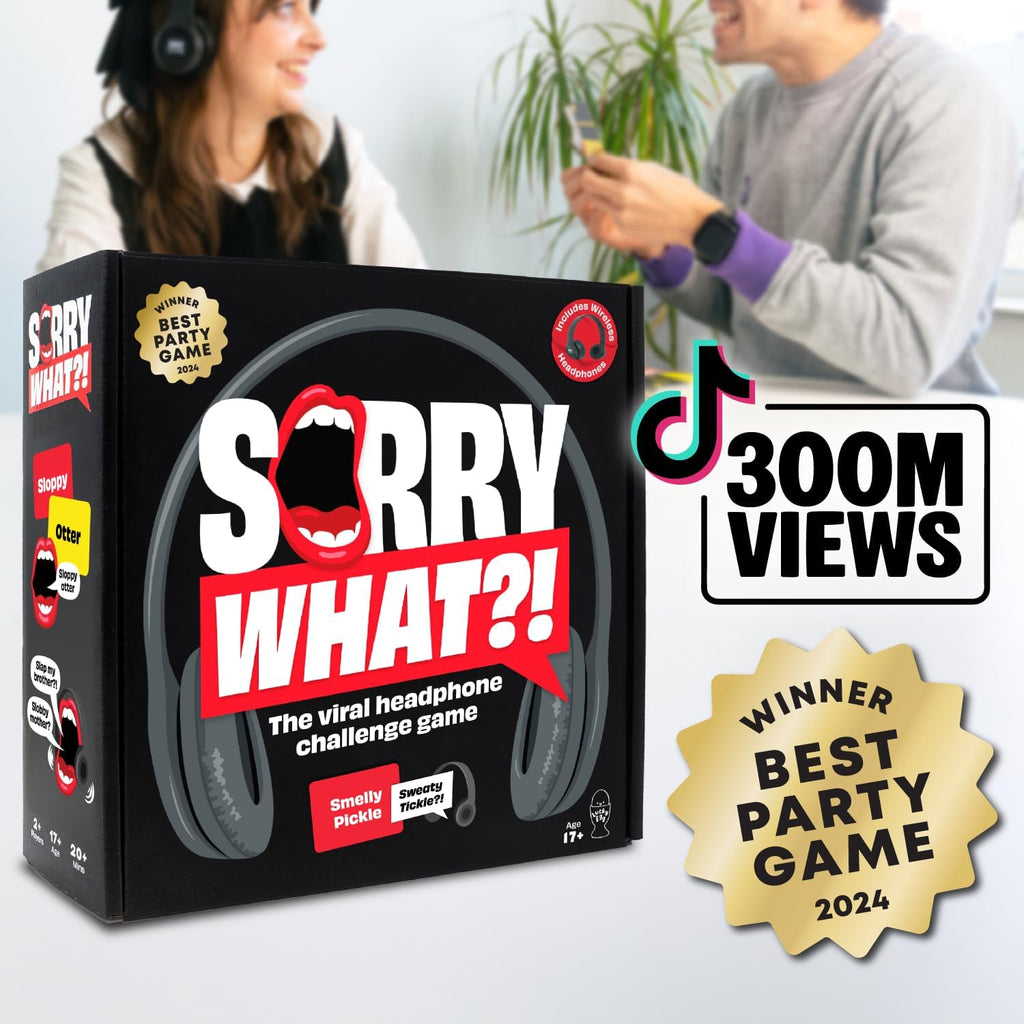 Sorry What - Award Winning Headphone Challenge Party Game para Adults 17+