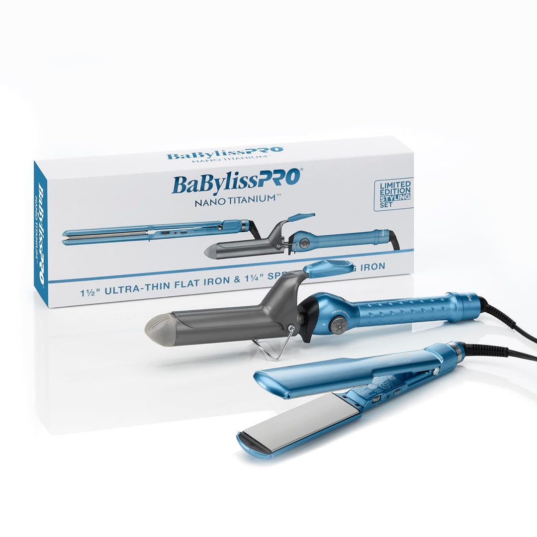 BabylissPRO Nano Titanium Ultra-Thin Hair Straightener, Professiona...