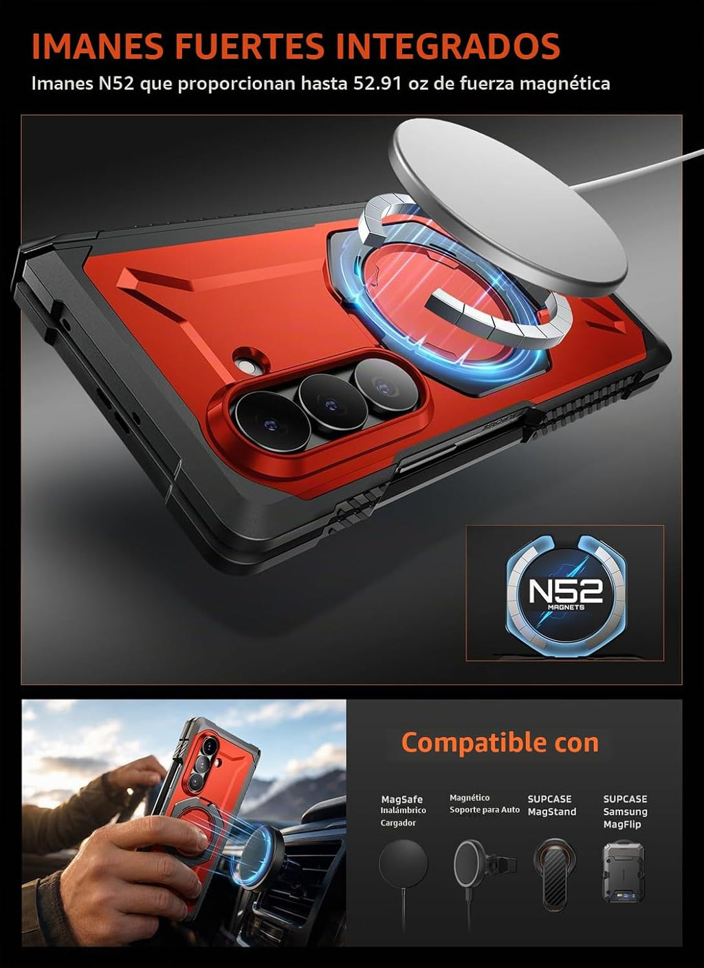 SUPCASE Funda para Galaxy Z Fold 8 Ultra, pantalla de vidrio y privacidad